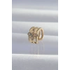 Pirinç Gold Renk Yonca Earcuff Küpe