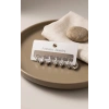 Pirinç Gümüş Renk Oval Küpe Seti