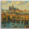 Prag Şehir Manzarası Kanvas Tablo 60x120cm