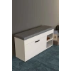 Puflu Ayakkabılık Bench Beyaz 90 cm
