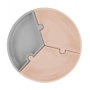 Puzzle Vakum Tabanlı Silikon Tabak Bubble Beige / Powder Grey