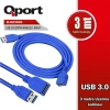QPORT Q-UZ3030 USB 3.0 3MT UZATMA KABLOSU