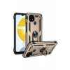 Realme C21 Uyumlu Kılıf Sofya Yüzüklü Silikon Kapak - Gold