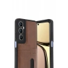 Realme C65 Uyumlu Sara Kartvizitli Deri Kılıf - Taba