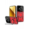 Xiaomi Redmi 14C Kılıf Joy Lens Standlı Kapak - Kırmızı