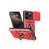 Xiaomi Redmi Note 14 4G Pars Lens Yüzüklü Silikon - Kırmızı