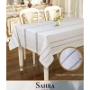 Sahra Model Kapicino 160x220 cm Polyester Ajurlu Keten Masa Örtüsü Modern Dekor