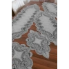 Salon Takımı 5 Parça Dantelli Masa Örtüsü Runner Seti - Gri