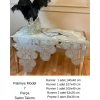 Salon Takımı Palmiye Model Gri Keten Runner Seti 5 Parça