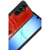 Samsung Galaxy A17 5G Uyumlu Sara Kartvizitli Deri Kılıf - Kırmızı