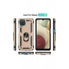 Samsung Galaxy A22 Uyumlu Kılıf Sofya Yüzüklü Silikon Kapak - Gold