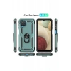 Samsung Galaxy A22 Uyumlu Kılıf Sofya Yüzüklü Silikon Kapak - Yeşil
