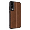 Samsung Galaxy S25 Uyumlu Edge Flip Cover - Taba