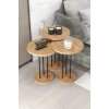 Siyah Terra Sehpa Seti Ceviz 4lü