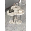 Siyah Terra Sehpa Seti Efes Beyaz 4lü