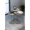 Siyah Terra Sehpa Seti Gordion Gri 4lü