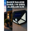 Solar Led Bahçe Aydınlatma Lambası 3 Işık Modlu Sensörlü Duvar Tipi Dış Mekan