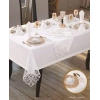 Taç Keten Krem-Krem 12 Kişilik 26 Parça 160 × 220 cm Şık Premium Sofra Takımı