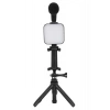 Telefon Tutucu Mini Mikrofonlu Tripod Vlog Çekim Video