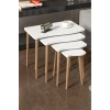 Torna Ayak Zigon Sehpa Beyaz 4lü