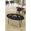 Torna Elips Sehpa Seti Siyah 4lü