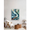 Turuncu Yeşil Mavi Soyut Kanvas Tablo 70x100cm