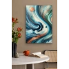 Turuncu Yeşil Mavi Soyut Kanvas Tablo 70x100cm