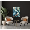 Turuncu Yeşil Mavi Soyut Kanvas Tablo 70x100cm