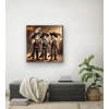 Üç Silahşör Kedi Kanvas Tablo 90x90cm