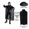 Vendetta Kostüm Seti ? Şapka Maske Pelerin (120 cm)