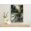 Yeşil Mavi Gold Soyut Kanvas Tablo 70x100cm