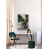Yeşil Mavi Gold Soyut Kanvas Tablo 70x100cm
