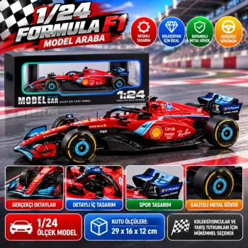 1/24 Formula F1 Kırmızı Model Araba
