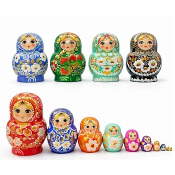 10lu Ahşap Matruşka Seti Alk5380