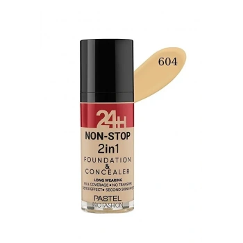 24H Non Stop 2in1 Foundation & Concealer - No: 604 Vanilla