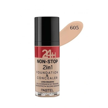 24H Non Stop 2in1 Foundation & Concealer - No: 605 Sand