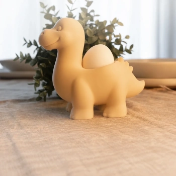 3D Baskı Dinozor Yumurtalık - Sevimli Eggosaurus Yumurta Tutucu-Bej