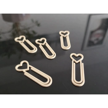 3D Baskı Kalp Figürlü Ataç - 10lu Set - Bej