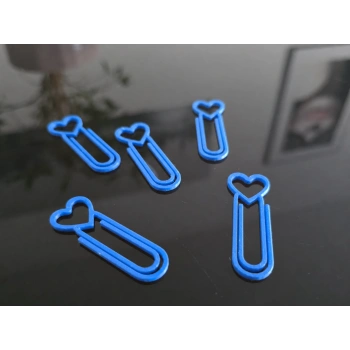 3D Baskı Kalp Figürlü Ataç - 10lu Set - Mavi