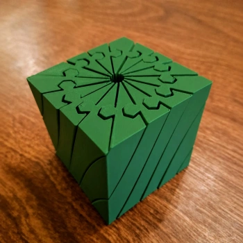 3D Baskı Twisting Küp - Mekanik Dönen Bulmaca Küpü-Yeşil