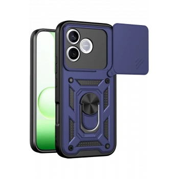 Huawei Honor 600 Lite Pars Lens Yüzüklü Silikon - Lacivert
