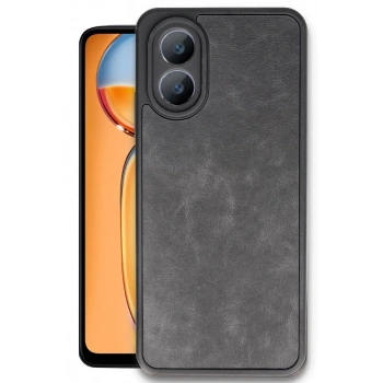 Oppo A38 Kılıf Aras Deri Kapak - Siyah