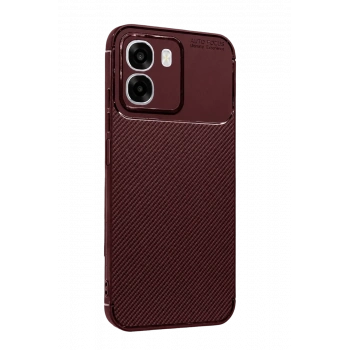 Oppo Oppo A6T 5G Auto Focus Karbon Kapak - Bordo