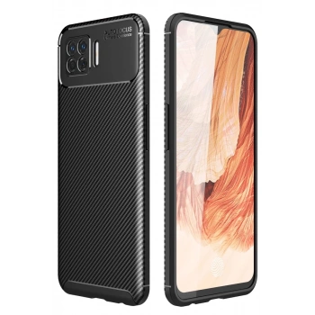 Oppo A73 Kılıf Auto Focus Karbon Kapak - Siyah