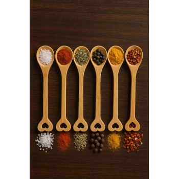 Ahşap Baharat Kaşığı Seti 6?lı 15 cm