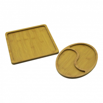 Ahşap Sunum Tepsisi - Kare ve Dalgalı Oval Model