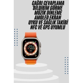 Akıllı Saat Bleutooth Bağlantılı Akıllı Saat Amoled Ekran 49 Mm