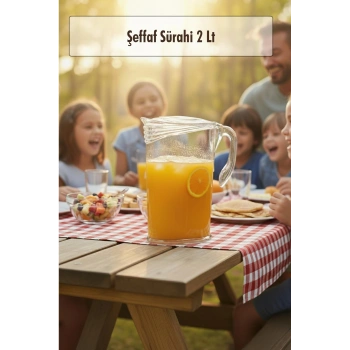 Akrilik 2 Lt Şeffaf Sürahi (Buzdolabı Kapak Rafına Sığar)