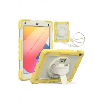 Apple iPad 5 Air 9.7 Kılıf Strap New Tablet Kapak - Sarı