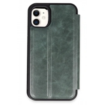 Apple iPhone 11 Kılıf Flip Cover - Koyu Yeşil
